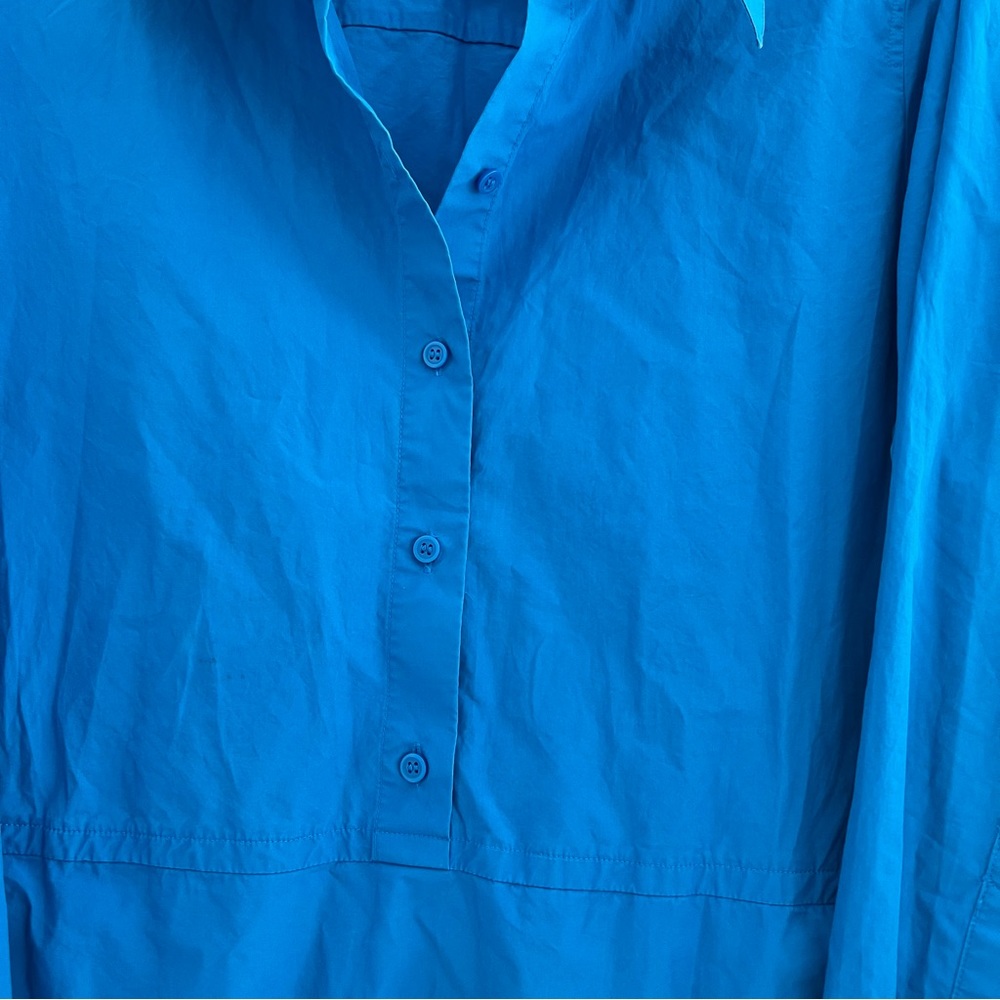 COS Community Of Style Pleated Cotton
Shirtdress Long Sleeve Royal Blue Size 14 - Picture 2 of 8
